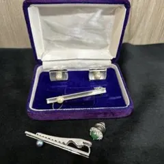 アクセサリーまとめ売りシルバー カフスボタン タイバー セット