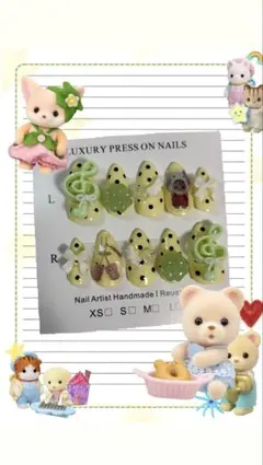 ネイルチップ ウィッシュコア シルバニアファミリー ドット クローバー 音符