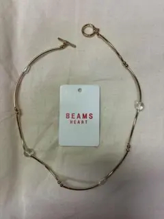 BEAMS HEARTウェーブ クリアビーズネックレス