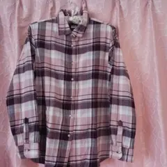 UNIQLO ネルシャツ ピンク チェック柄 長袖 L