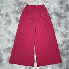 PLST【XS】イージーパンツ　レッド　小さいサイズ　ワイド　レディース　薄手