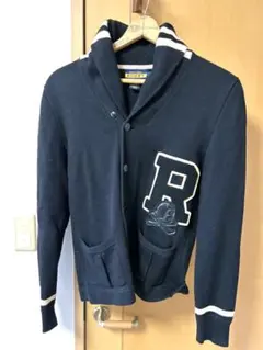 美品ラルフローレンラグビーショールカラーニットカーディガンS