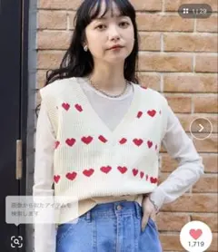 FREAK'S STORE／フリークスストア ハート柄ニットベスト