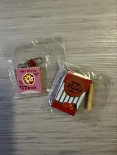 食品 ミニチュア キーホルダー 2点セット