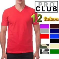 即購入禁止！M〜5XL PRO CLUB Vネックコンフォート無地 半袖Tシャツ