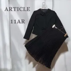 ママスーツ　スカートセットアップ　美品　オケージョン　異素材　黒　フォーマル