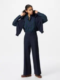 UNIQLO / ユニクロ　ワイドトラウザージーンズ　ネイビー　S