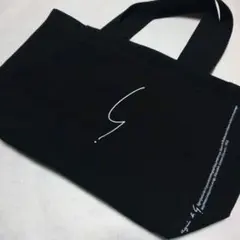 シンプル ブラック キャンバストートバッグ
