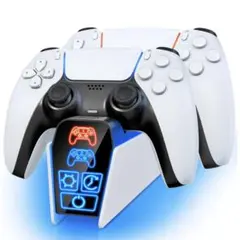 PS5コントローラー 充電スタンド　　2台同時充電　USBポート付