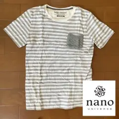 ナノユニバース　ポケット付ボーダーTシャツ