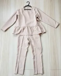 神戸レタス ペプラムフォーマル　セットアップ　ピンクベージュ