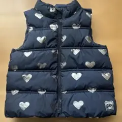 GAP ネイビー ハート柄 ダウンベスト