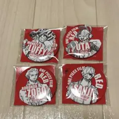 ONE PIECE 非売品　オリジナル缶バッジ　RED 4点セット
