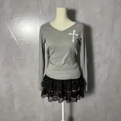 y2k カットソー 平成 ギャル グランジ 十字架 マクブリング