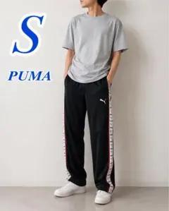 PUMA ジャージ パンツ ブラック ボルドー - メルカリ