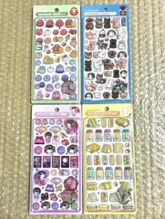 ボンボンドロップシール4枚セット たまごサンド　ダルマ　日本犬　舞妓