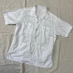 ENGINEERED GARMENTS 半袖 コットンリネンシャツ ホワイト Sのサムネイル