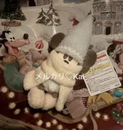 2025 リルリンリン　ぬいぐるみバッジ　ディズニー　クリスマス　水色　ブルー