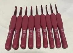 シリコングリップのかぎ針セット 赤　おまけ付き❣️