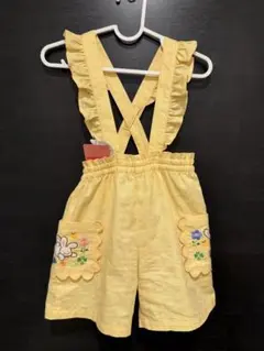 チエコサク ひまわり刺繍 黄色オーバーオール90cm - メルカリ