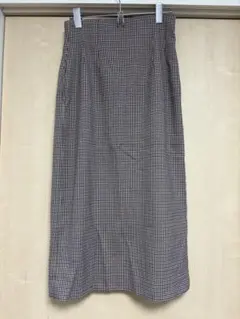UNITED ARROWS チェック タイトスカート ブラウンS