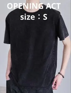 限定値下オープニングアクトファインコットンダメージ加工クルーネックTシャツS