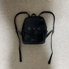 猫の顔デザイン ブラックリュック