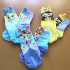 みみ付きくつした 13〜18cm 3足 お姫さま プリンセス