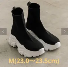 【完売品】【美品】オリーブデオリーブ 厚底 スニーカーソールニットショートブーツのサムネイル