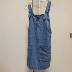 H&M 膝上丈　デニムジャンパースカート