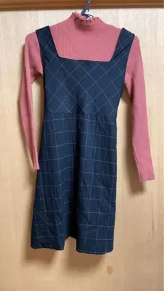 ブラックミニワンピース＋タートルネック