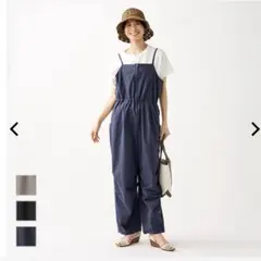 【新品・未使用】レディース撥水ボリュームキャミサロペット　紺　Mサイズのサムネイル