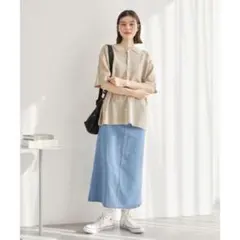 ロペピクニック 透かし編み衿付きルーズカーディガン 38 M