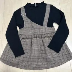専用品★チェック柄レイヤード風ワンピース 110