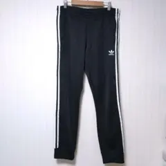 【adidas】トラックパンツ ジャージ 黒 トレフォイル メンズ L 3ライン
