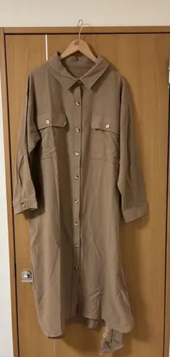新品！2wayロングシャツワンピース 羽織り モカブラウン フリーサイズ ベルト
