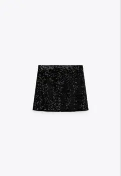 ZARA SEQUINNED HIGH-WAIST SKIRT L