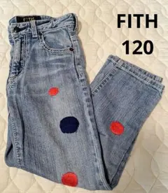 FITH 刺繍入りデニム 120 ジーパン ドット柄　水玉