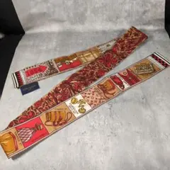 LOUIS VUITTON レッド マルチカラー スカーフ シルク100%