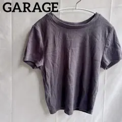 GARAGE パープル リブ編み Tシャツ 半袖　キッズXS シンプルクロップド