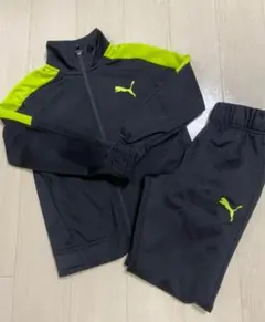 Puma ジャージ上下セット 黒/黄緑
