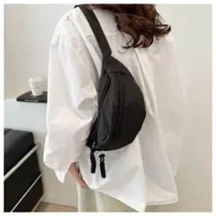 ボディバッグ ウエストポーチ ショルダーバッグ 斜めがけ 男女兼用 ブラック