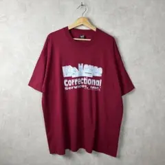 90s USA製 赤 Tシャツ ビッグサイズ 企業プリント XXL ヴィンテージ