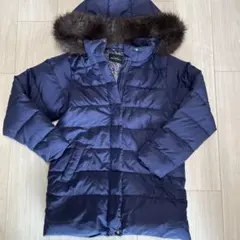 UNITED ARROWS ネイビー ファー付きダウンコート 140