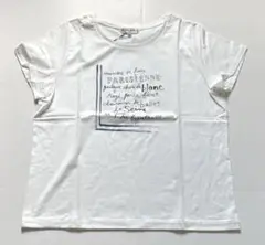 タグ付【組曲ＬKUMIKYOKU 】綿Tシャツ 白　大きいサイズ7
