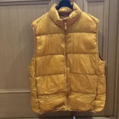 ウルトラライトダウンベスト/UNIQLO/メンズL/イエロー/収納袋付き