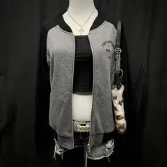 平成ギャル　ダークコア　ドクロ　ジップアップ　アウター　ジャケット　PUNK英字