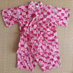 Pisatwari ピンク 花柄 甚平 120