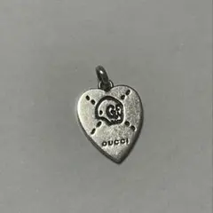 大人気　GUCCI ハート型スカルチャーム　ペンダントトップ　シルバー925