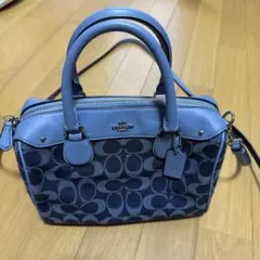 Coach ショルダーバッグ ネイビー/ライトブルー デニム